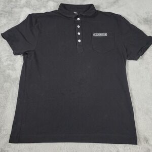 Chipotle Shirt Mens‎ Large Black Polo Organic Cotton Loomstate GOTS Short Sleeve